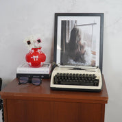 Vase - Blumenvase Bänder - Dolomit - Rot/Rosa - 14,5x14,5x13cm