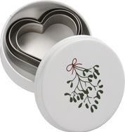 Ib Laursen / Dose m/3 Herz-Keksausstechern, Mistelzweig auf Deckel