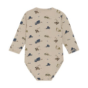 Minymo / Body LS AOP Sweat / Oxford Tan