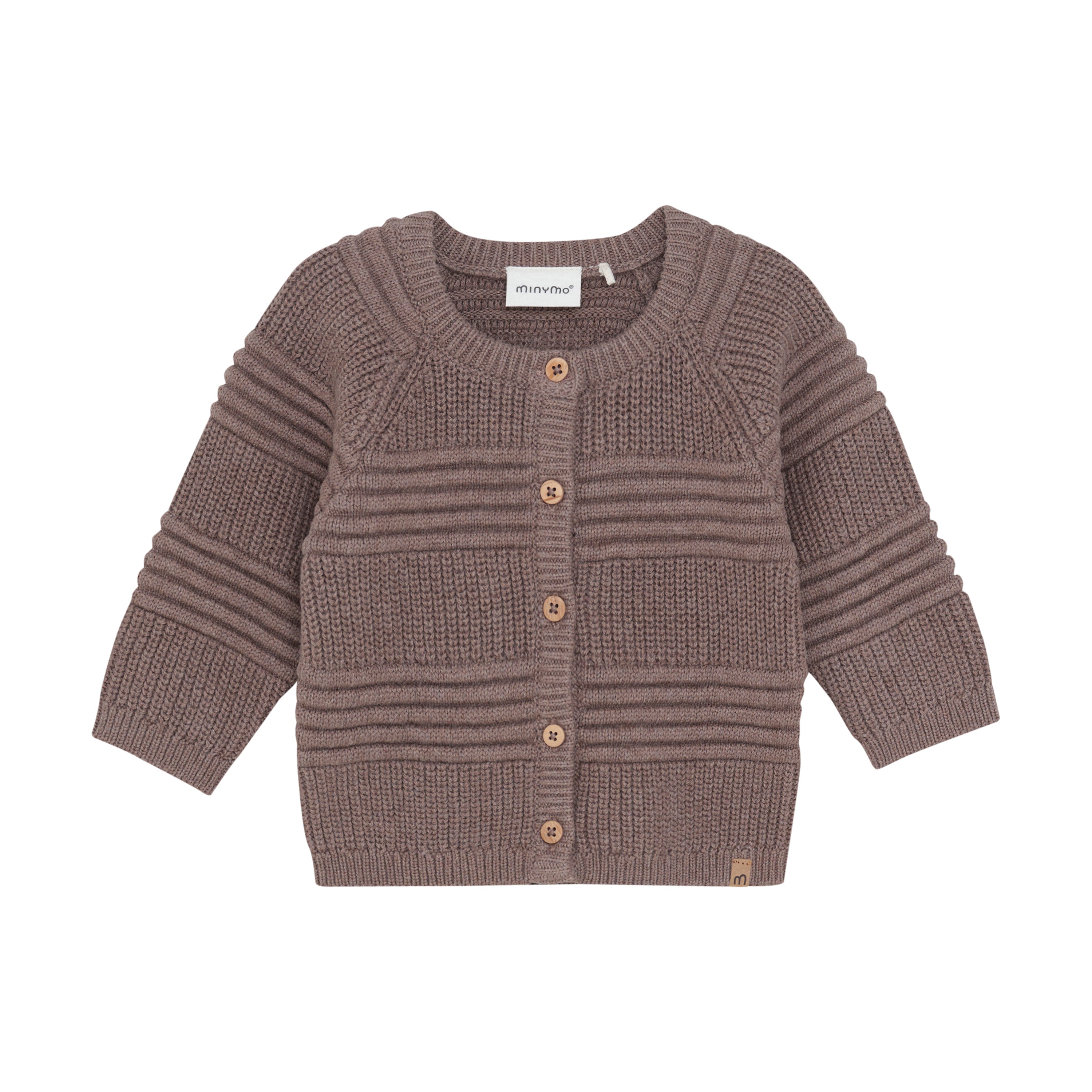 Minymo / Cardigan Knit / Dark Brown Melange