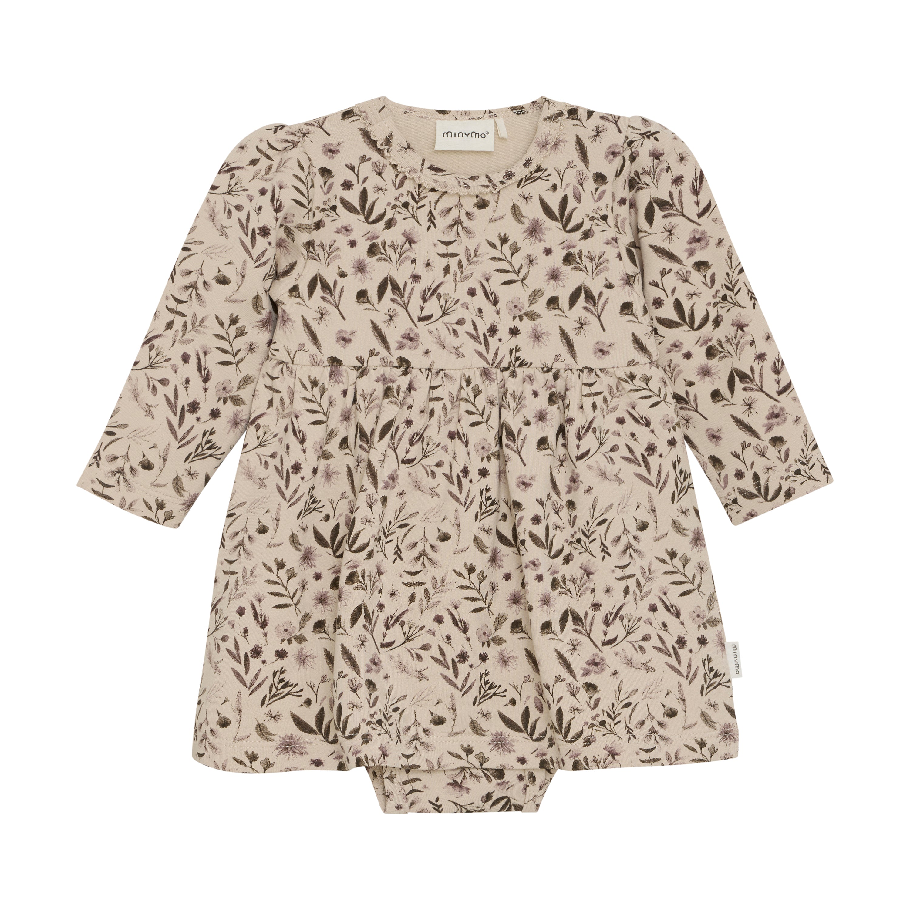 Minymo / Dress LS AOP Sweat / Sand