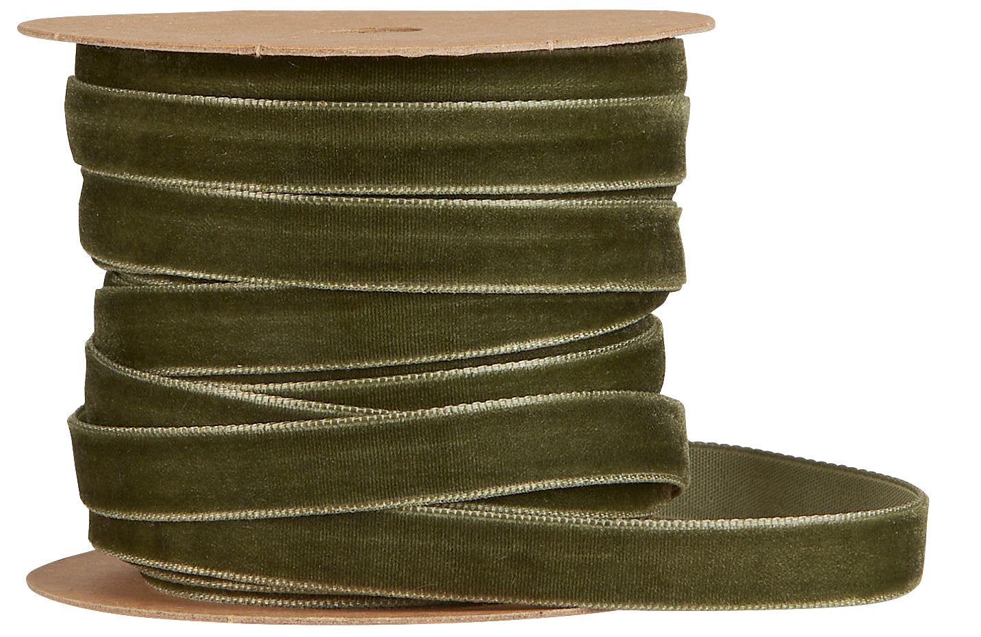 Ib Laursen / Veloursband auf Spule 10 m moosgrün