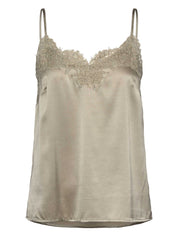 Rosemunde / RWJade Silk Lace Strap Top / abbey stone