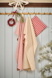 Ib Laursen / Topflappen Asta rot m/kleinen naturfarbigen Karos