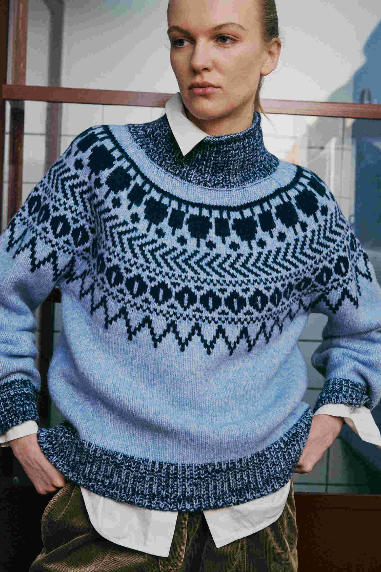 Baum und Pferdgarten / CIANA Sweater / Blue Fair Isle