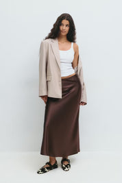Gina Tricot / Satin skirt / Brown