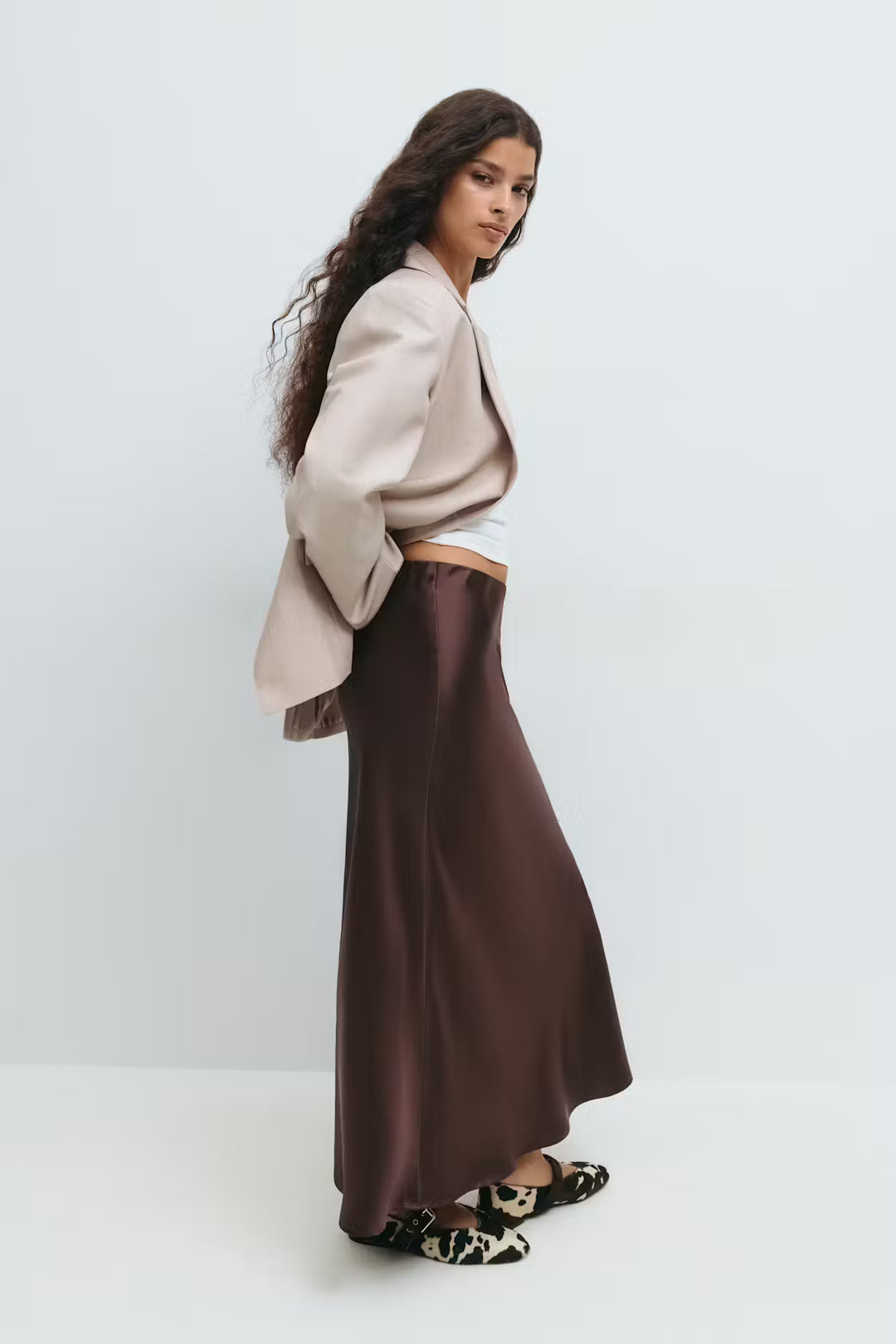 Gina Tricot / Satin skirt / Brown