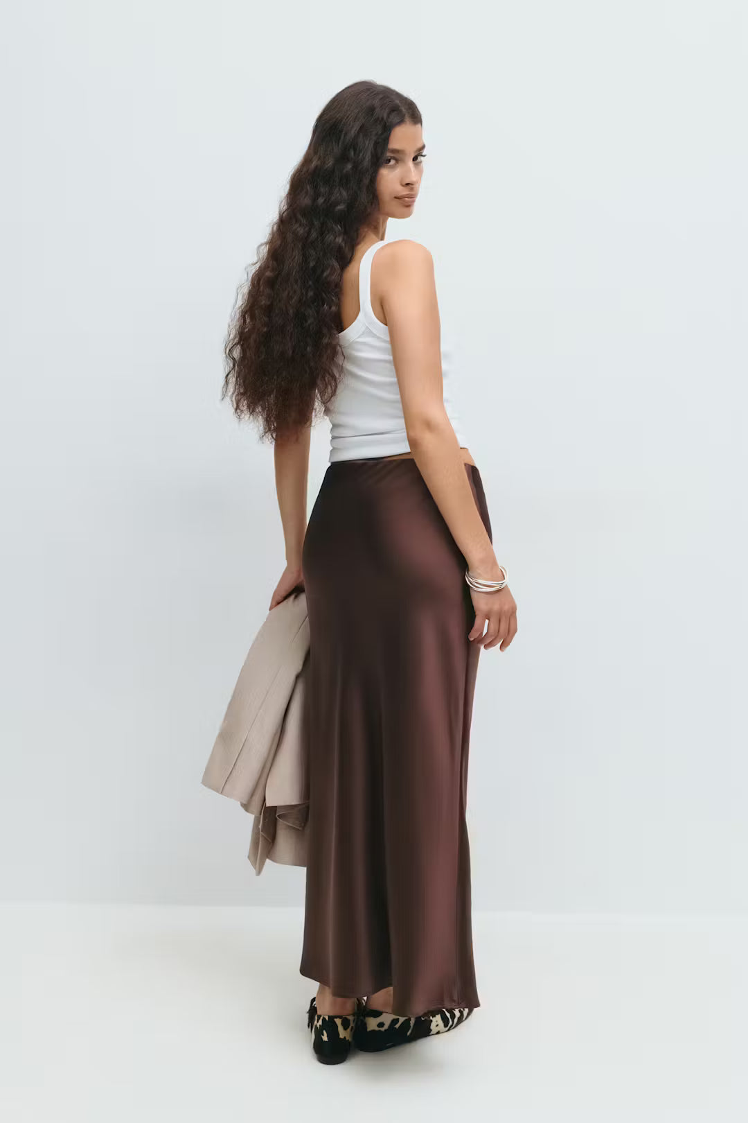 Gina Tricot / Satin skirt / Brown