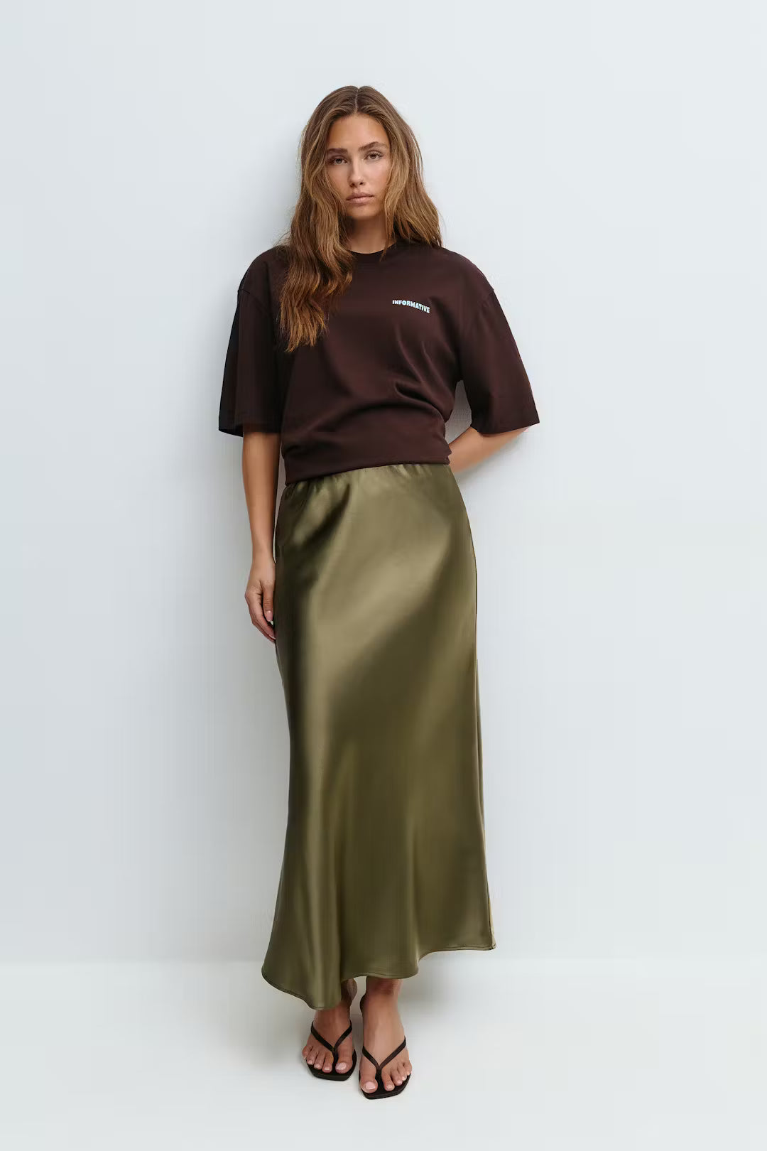 Gina Tricot / Satin skirt / Khaki