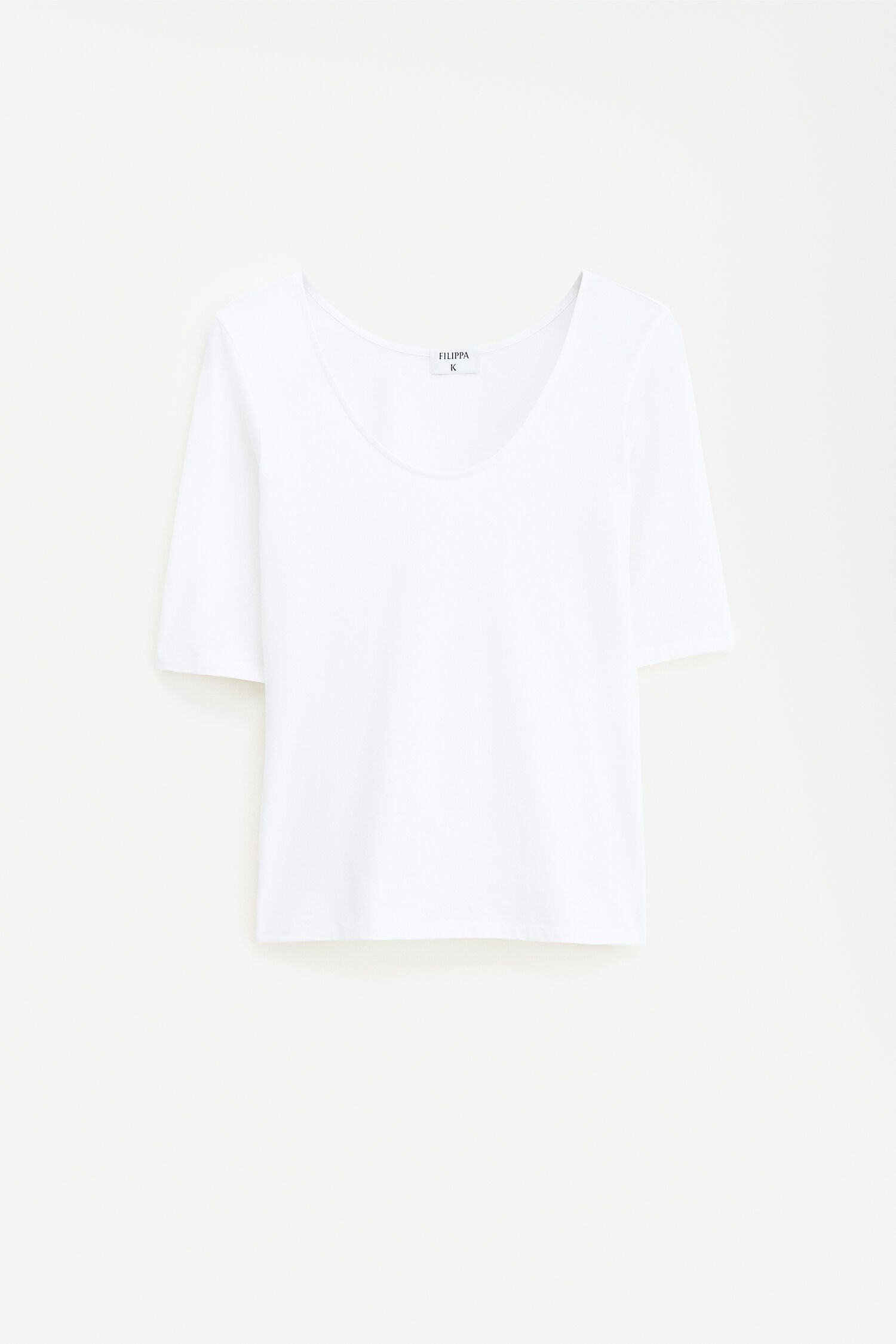Filippa K / Cotton Stretch Scoop Neck Top / White