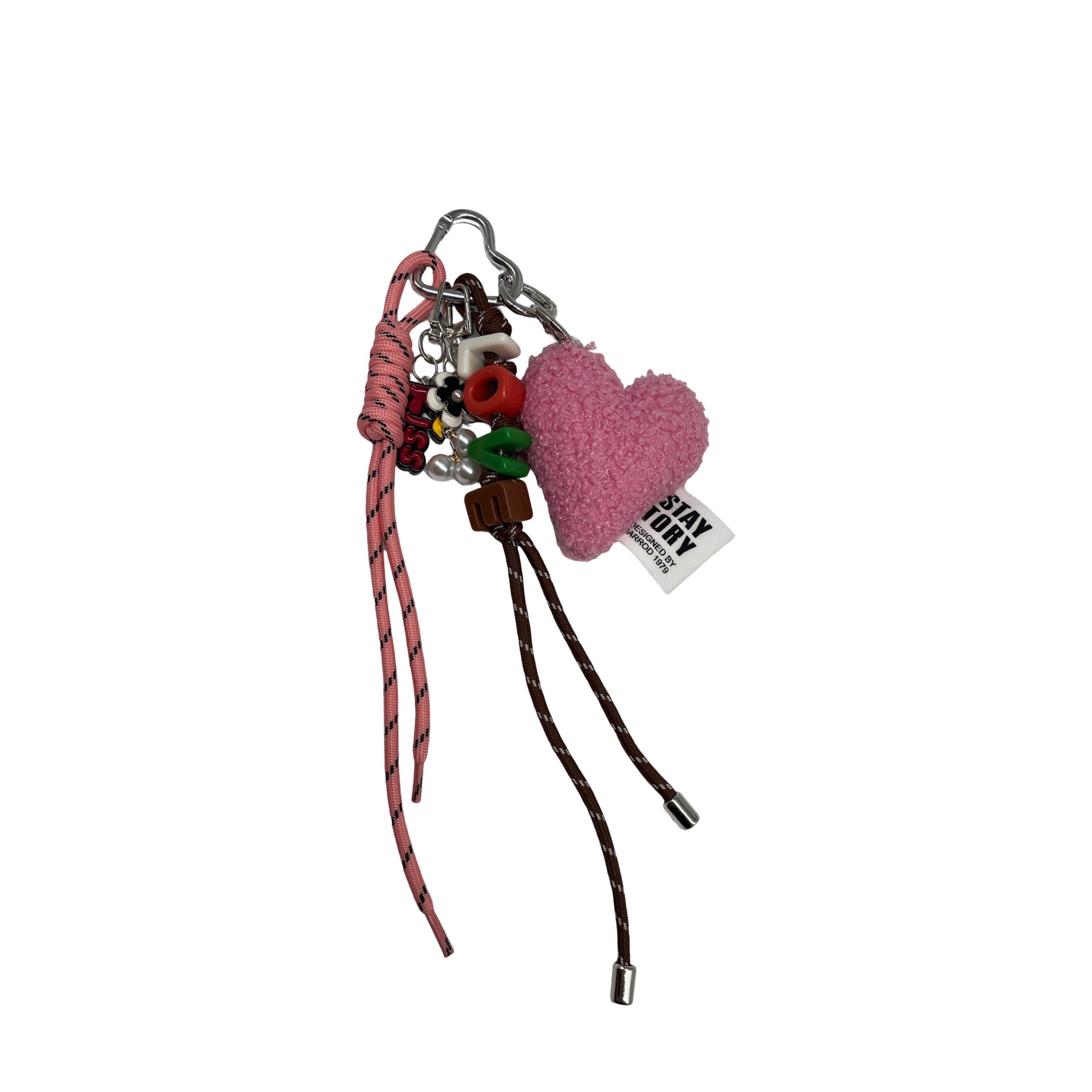 Louisa Lee / Bag Charm Herz - rosa