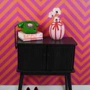 Vase - Blumenvase Band - Dolomit - Hellrosa/Rot - 17x17x17,5cm