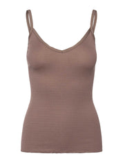 Rosemunde / Silk Strap Top W/ Elastic Band / Falcon