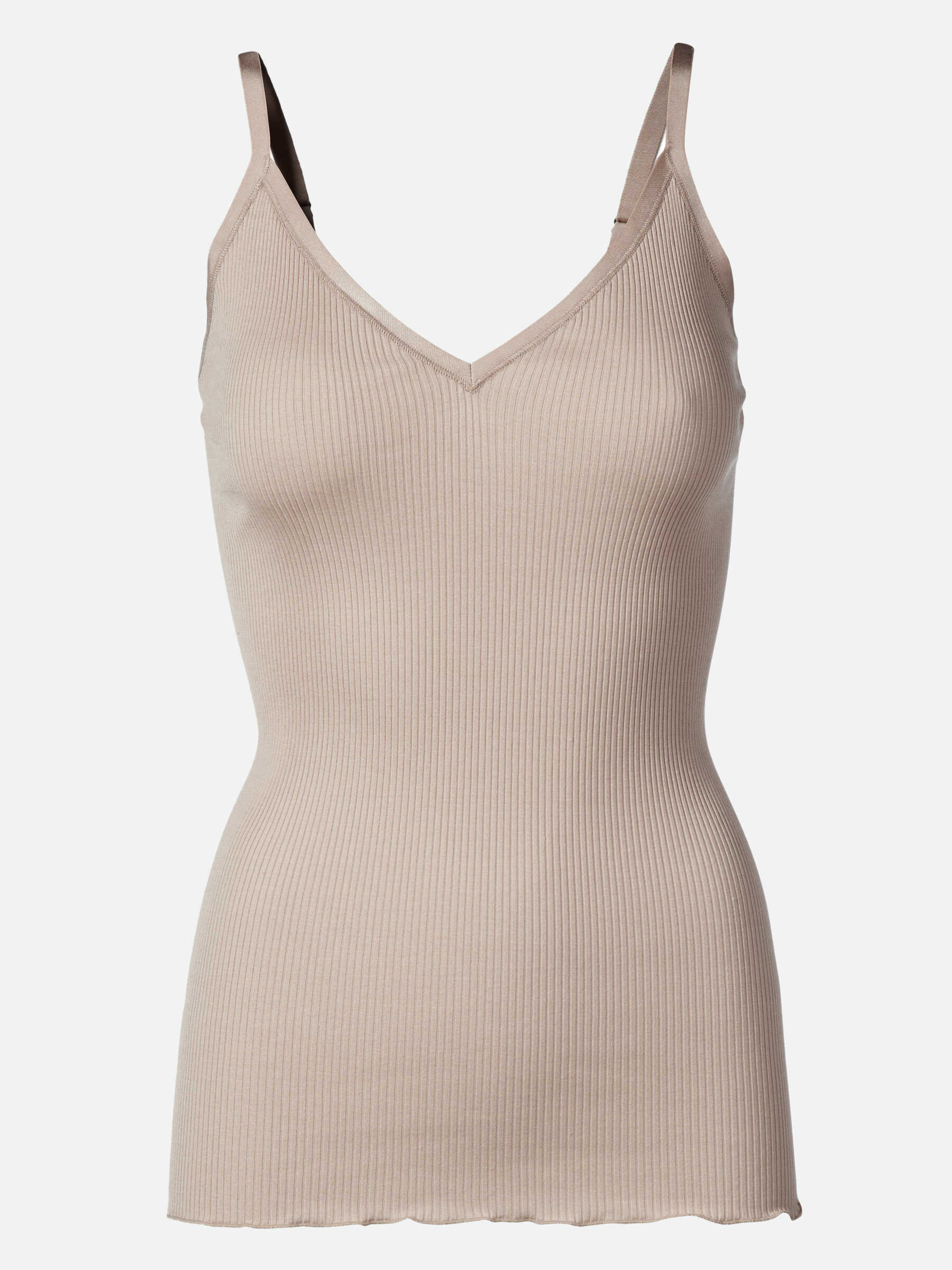 Rosemunde / Silk Strap Top W/ Elastic Band / Silver Lining