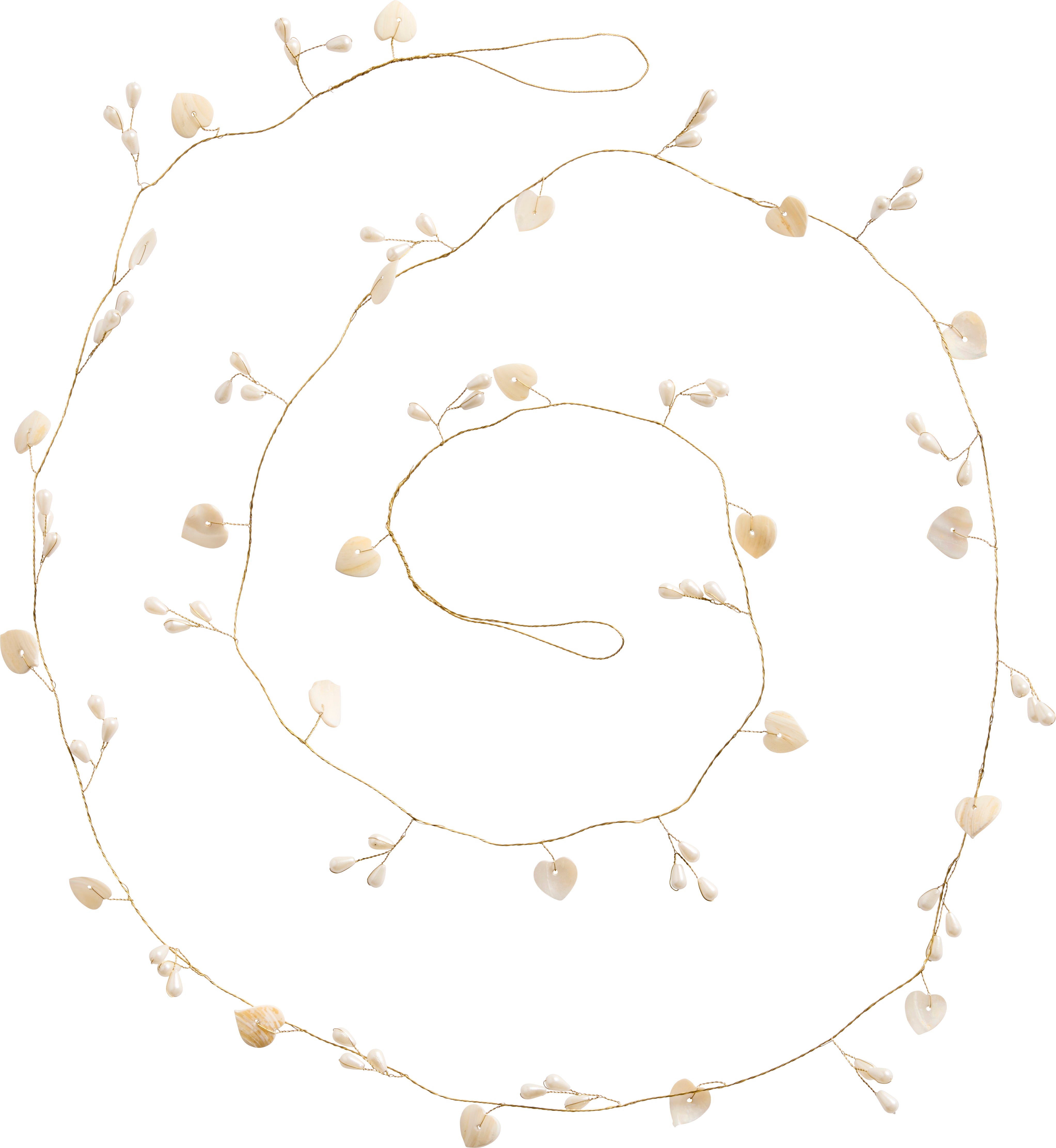 Ib Laursen / Band m/weißen Herzperlen Magic and Wishes