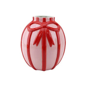 Vase - Blumenvase Band - Dolomit - Hellrosa/Rot - 17x17x17,5cm