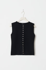 Gina Tricot / Knitted button down vest / Black