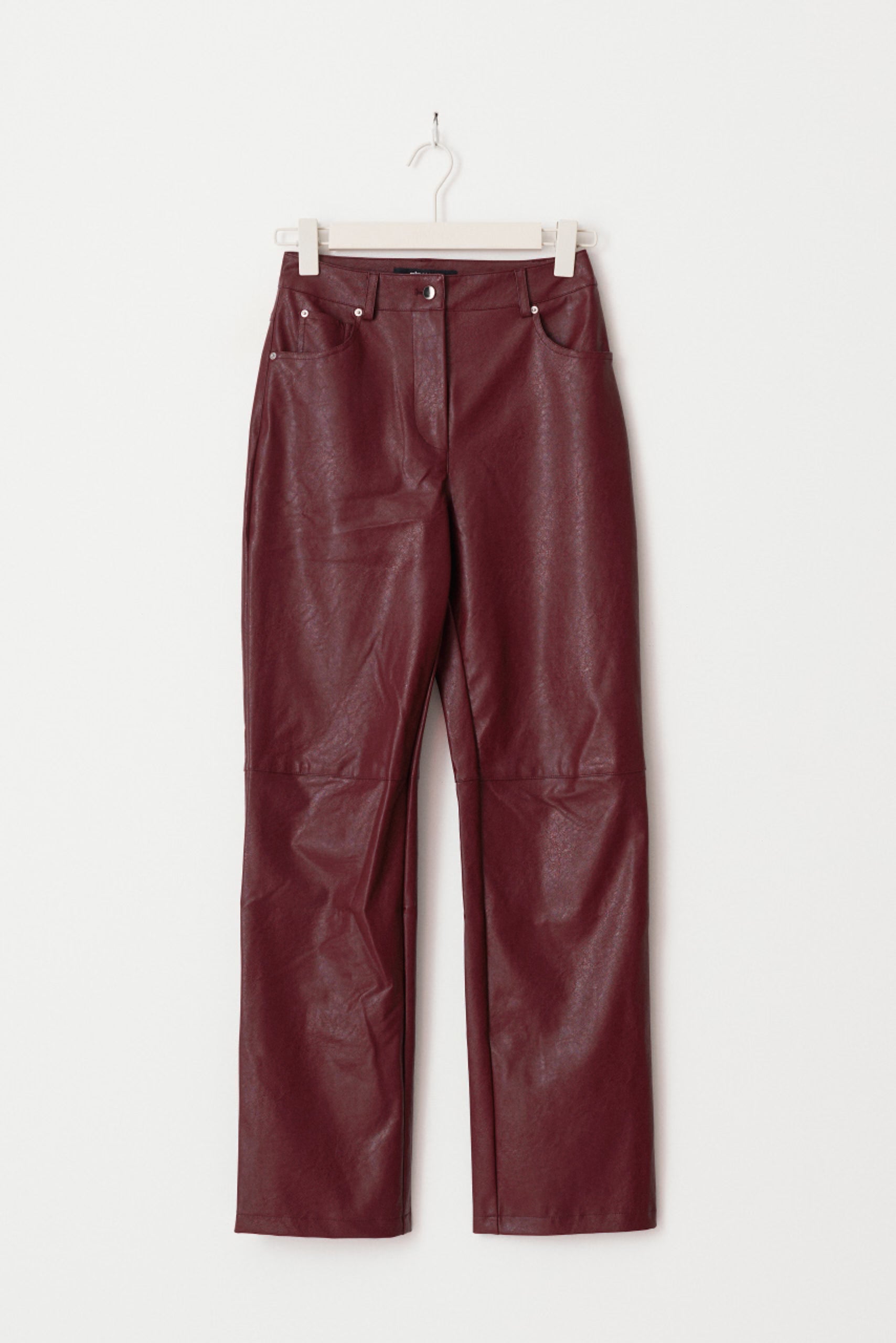 Gina Tricot / Straight pu trousers / Burgundy