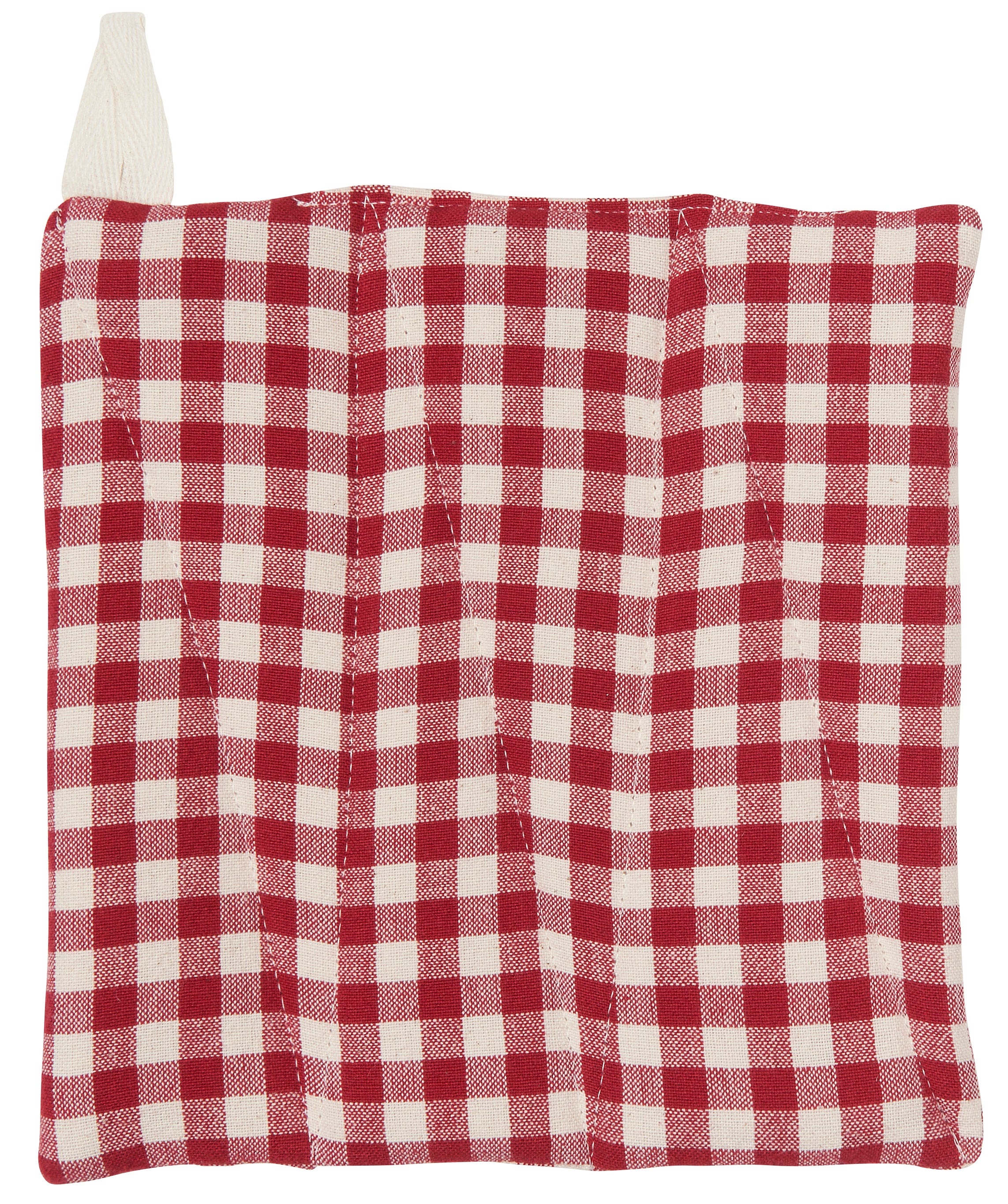 Ib Laursen / Topflappen Asta rot m/kleinen naturfarbigen Karos