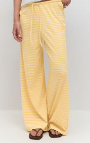 Gina Tricot / Striped soft trousers / White/Yellow