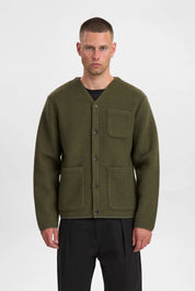 Anerkjendt / AKSIGURD BOILED WOOL OVERSHIRT / Forest night