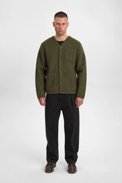 Anerkjendt / AKSIGURD BOILED WOOL OVERSHIRT / Forest night