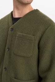 Anerkjendt / AKSIGURD BOILED WOOL OVERSHIRT / Forest night