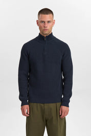 Anerkjendt / AKSUNE PATENT HALF ZIP KNIT / Sky Captain