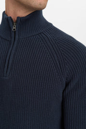 Anerkjendt / AKSUNE PATENT HALF ZIP KNIT / Sky Captain
