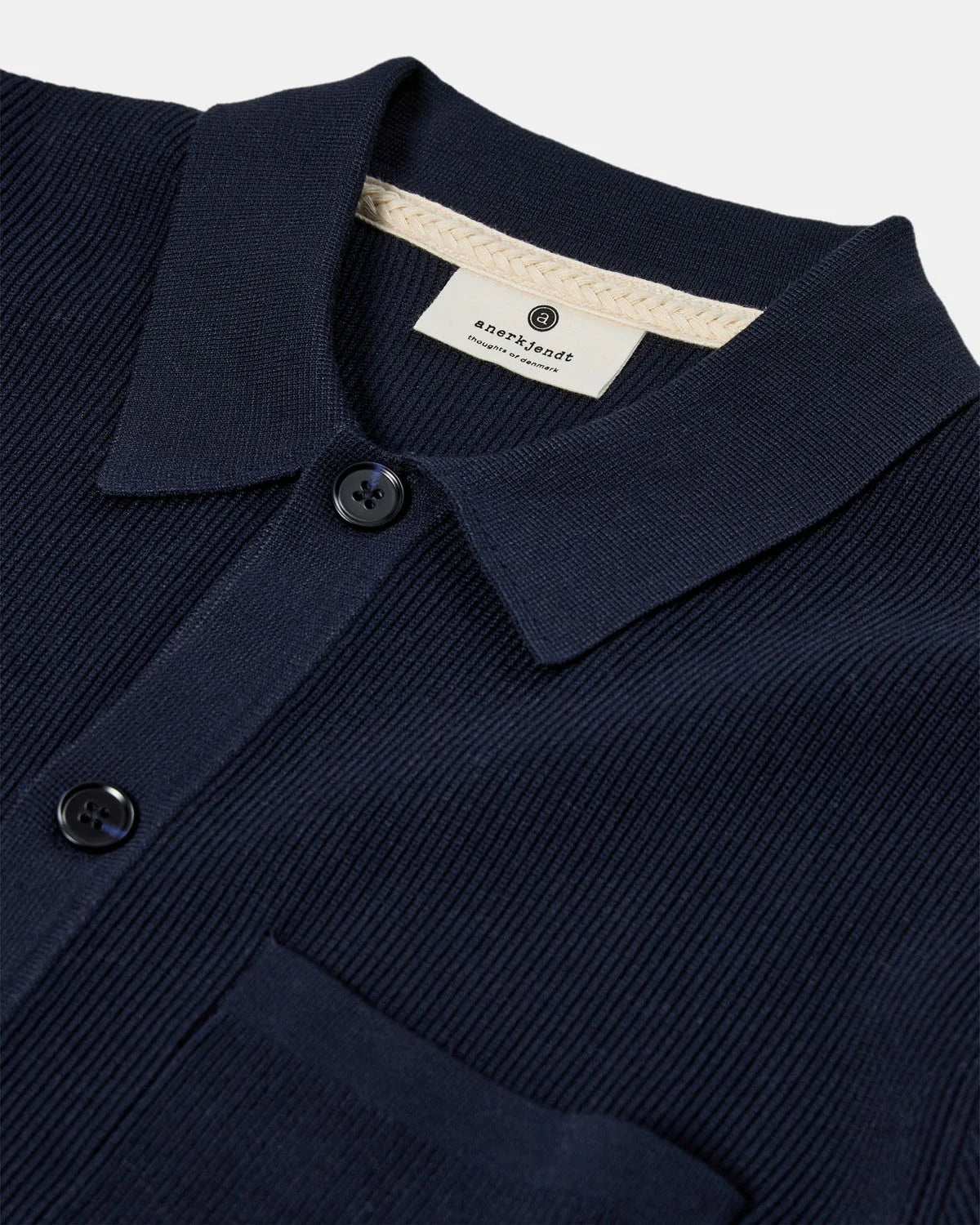 Anerkjendt / AKSVEND NEEDLE RIB KNIT CARDIGAN / Sky Captain