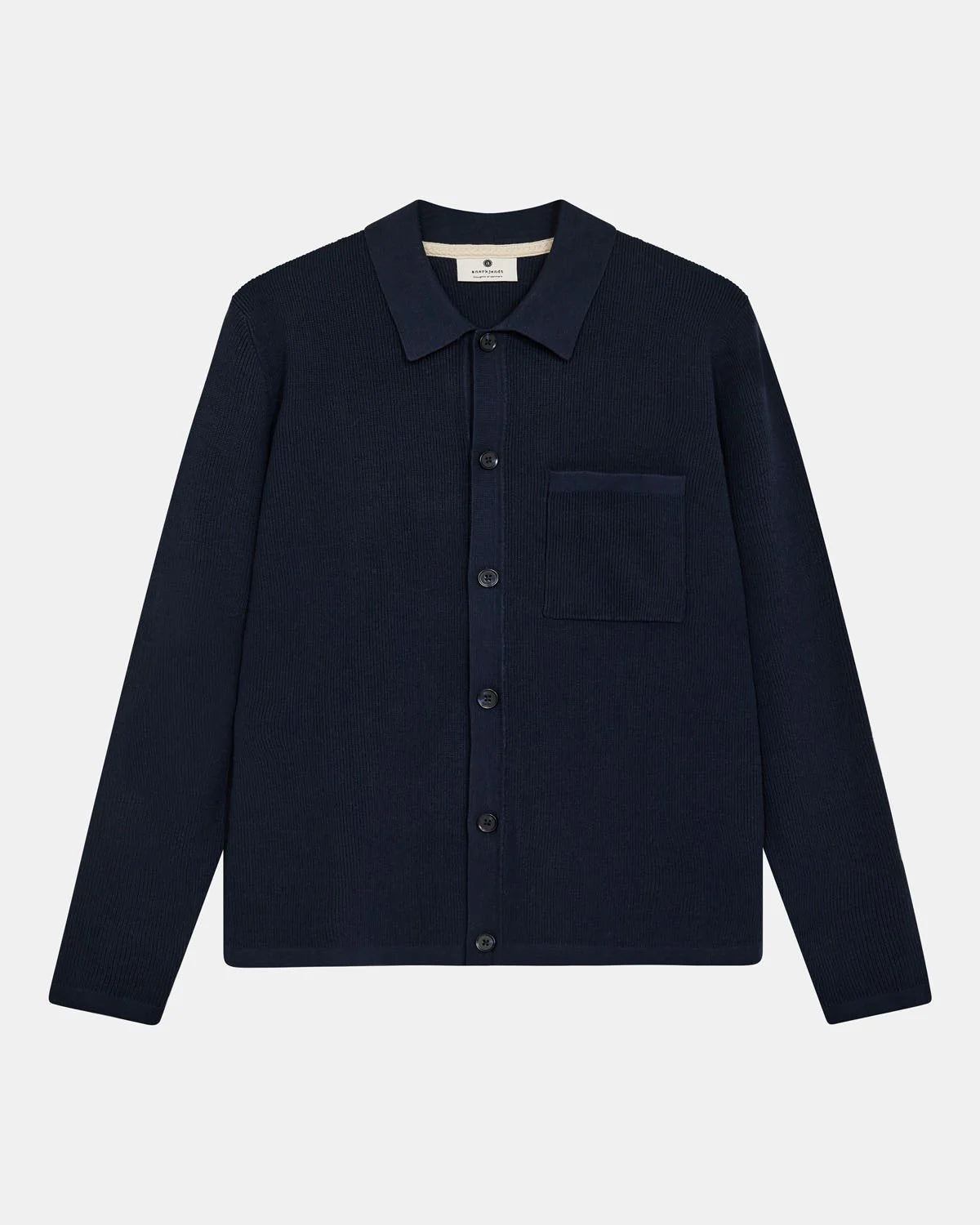 Anerkjendt / AKSVEND NEEDLE RIB KNIT CARDIGAN / Sky Captain