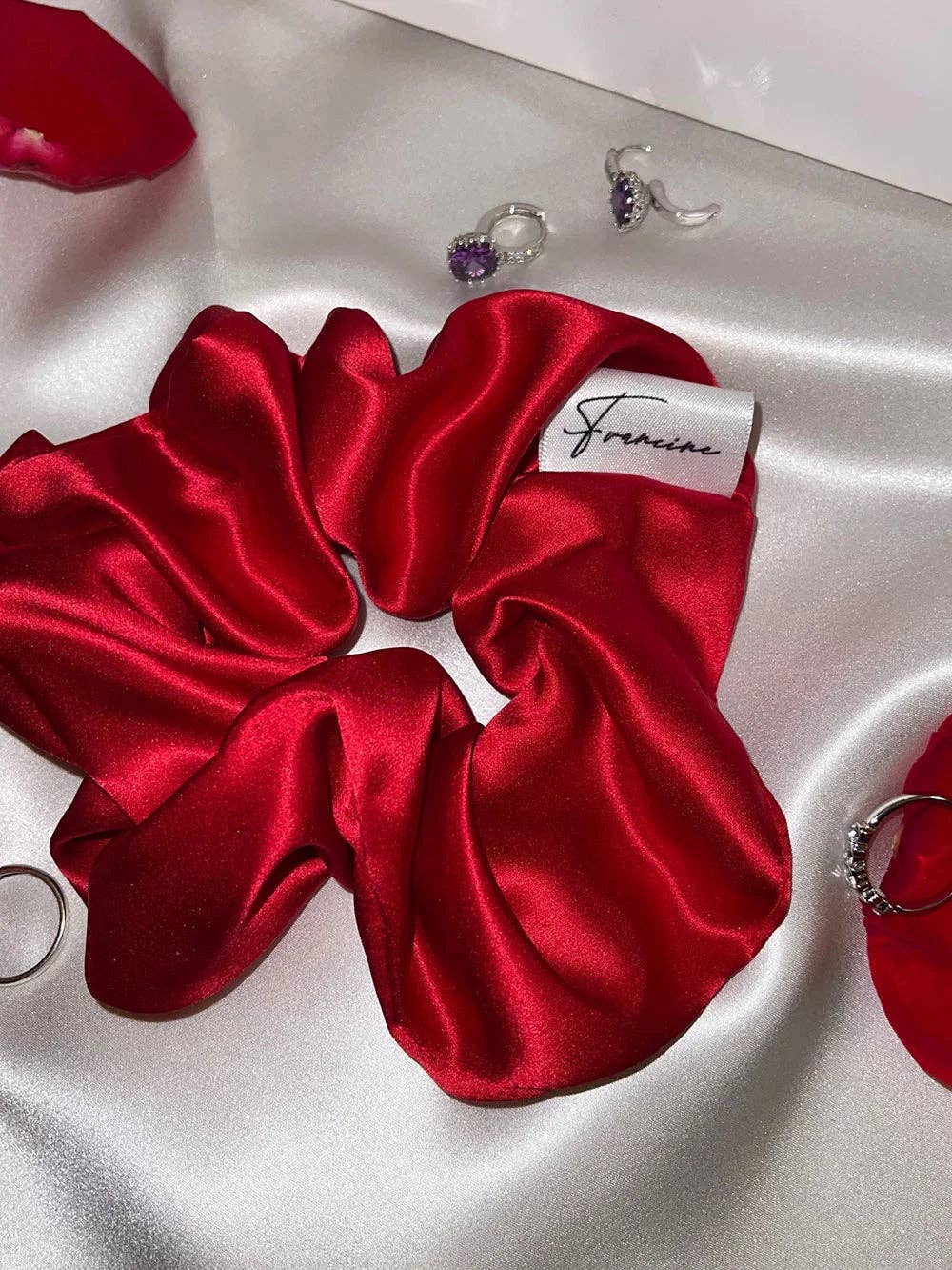 Francine / Seidenscrunchie: Champagner