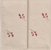 Ib Laursen / Tischläufer Tradition m/Winterbeerzweigen leinenfarbig