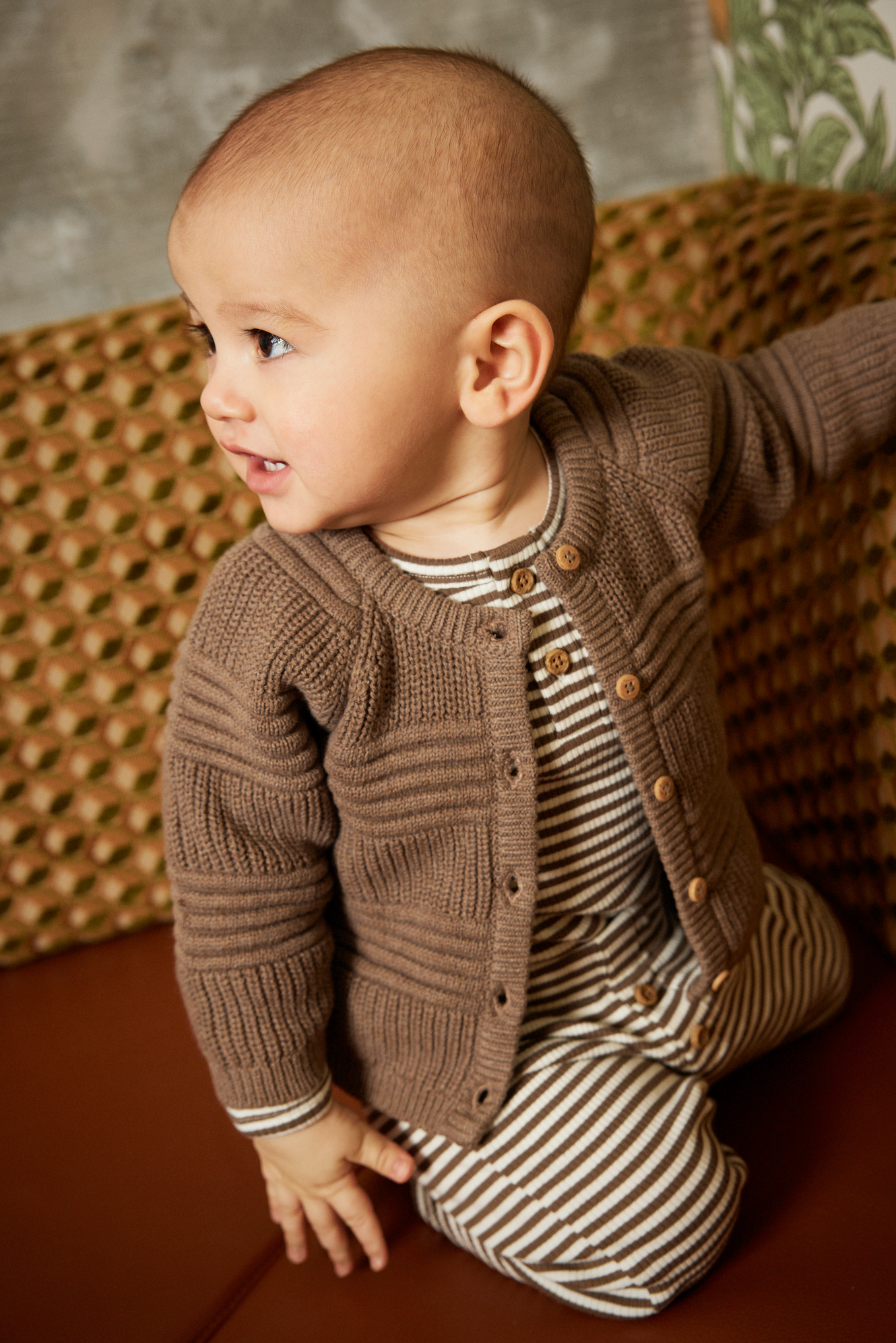 Minymo / Body LS Y/D Rib / Brown
