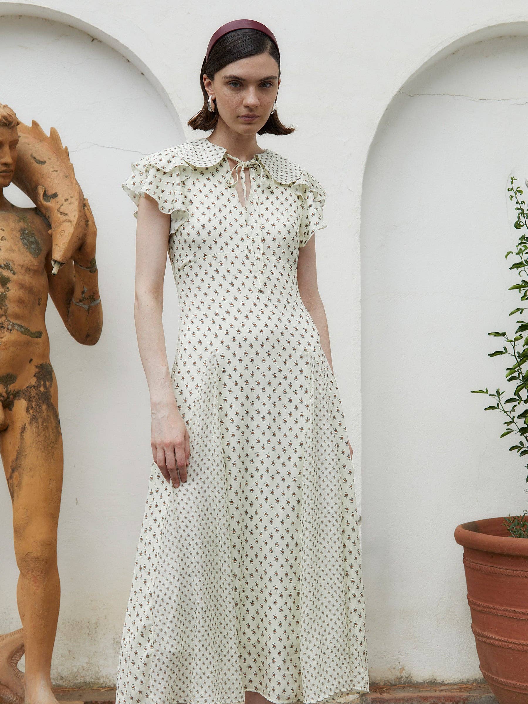 Carmen Says / Sucrée Langkleid mit Blumenmuster