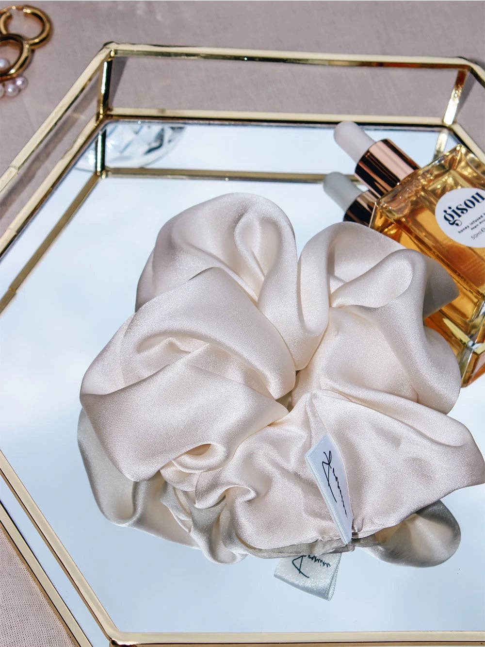 Francine / Seidenscrunchie: Champagner