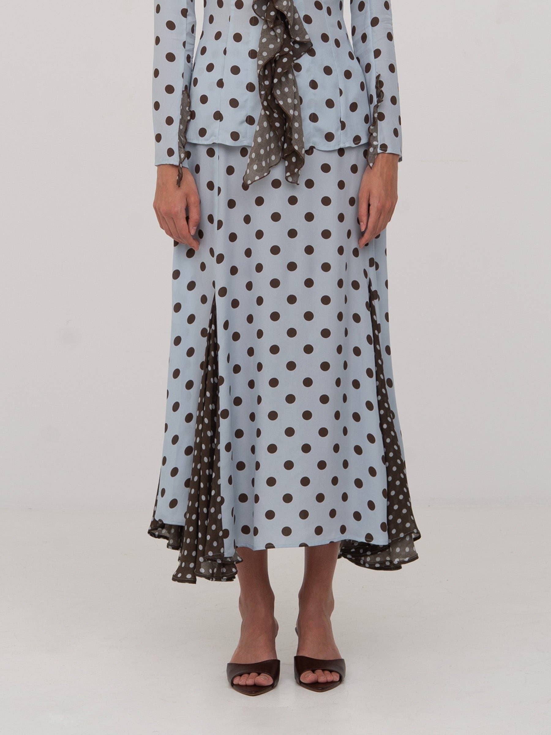 Carmen Say, New Blue Polka Dot Skirt