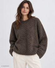 Gina Tricot / Mohair knitted sweater / Brown melange (7924)