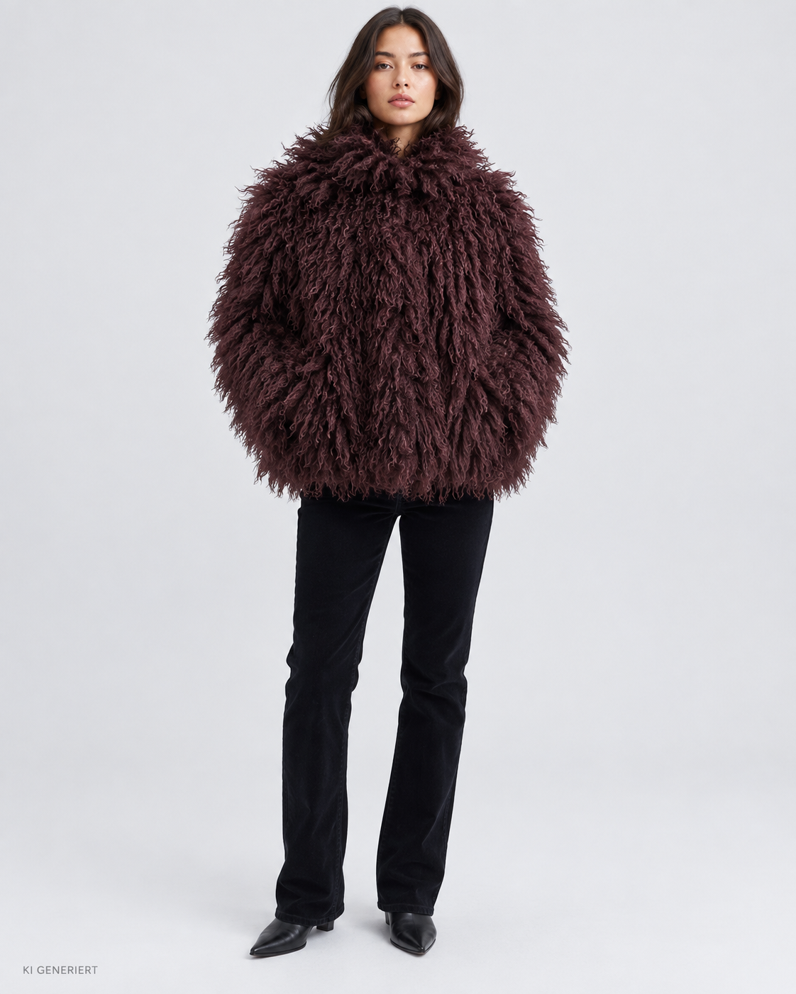 Gina Tricot / Faux fur short jacket / Wine
