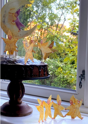 Tanzende Sternenkinder Scherenschnitt