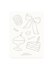 Postkarte 'Joyeux Anniversaire' (Risographie) | Geburtstag