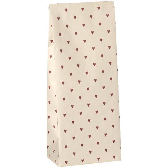 Ib Laursen / Buntfalttüte rote Herzen mittel 12x30,5x7
