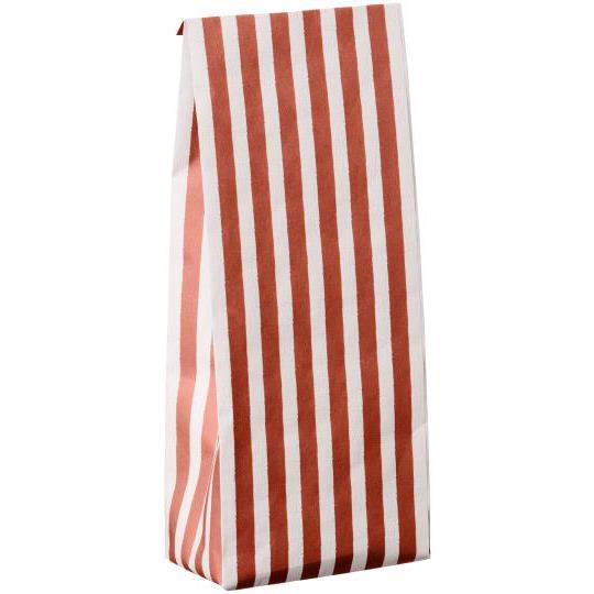 Ib Laursen / Buntfalttüte rote Streifen mittel 12x30,5x7