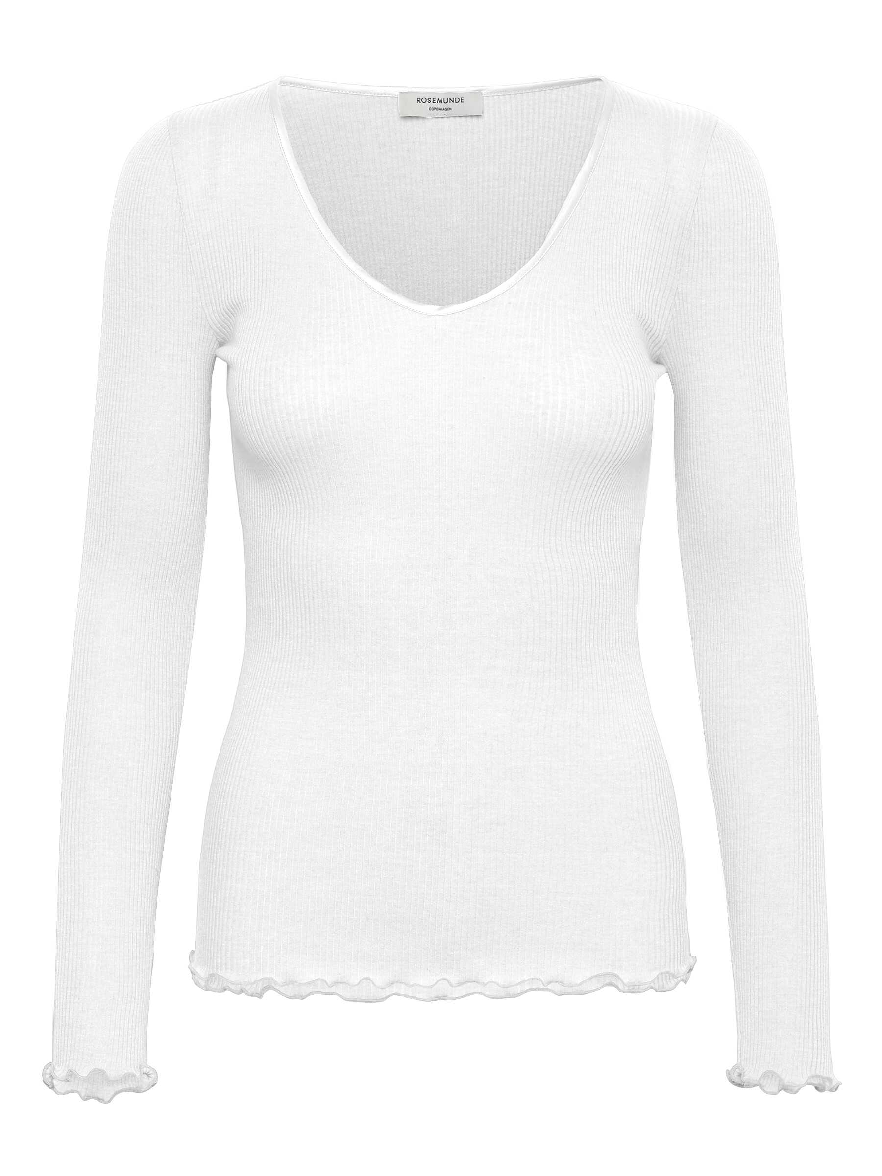 Rosemunde / RWMiao Silk LS V-neck T-shirt / new white