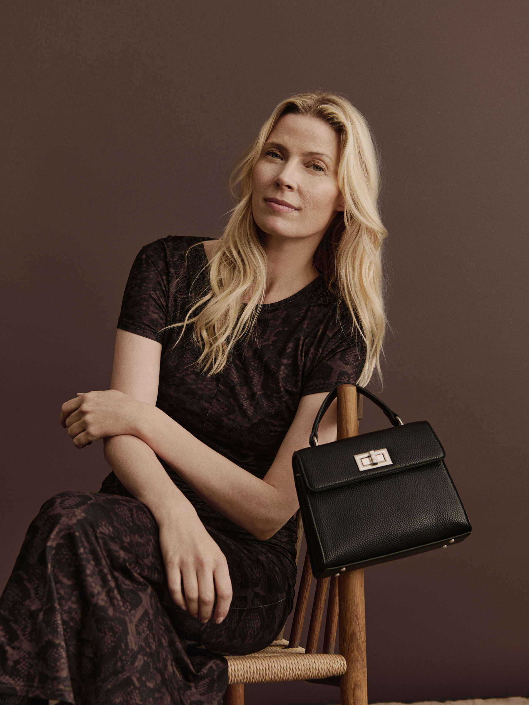 Rosemunde / RBSanya Medium Top Handle Bag / black silver