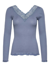 Rosemunde / RWBeatha Silk LS V-neck T-shirt / infinity