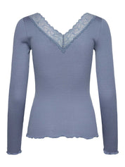 Rosemunde / RWBeatha Silk LS V-neck T-shirt / infinity