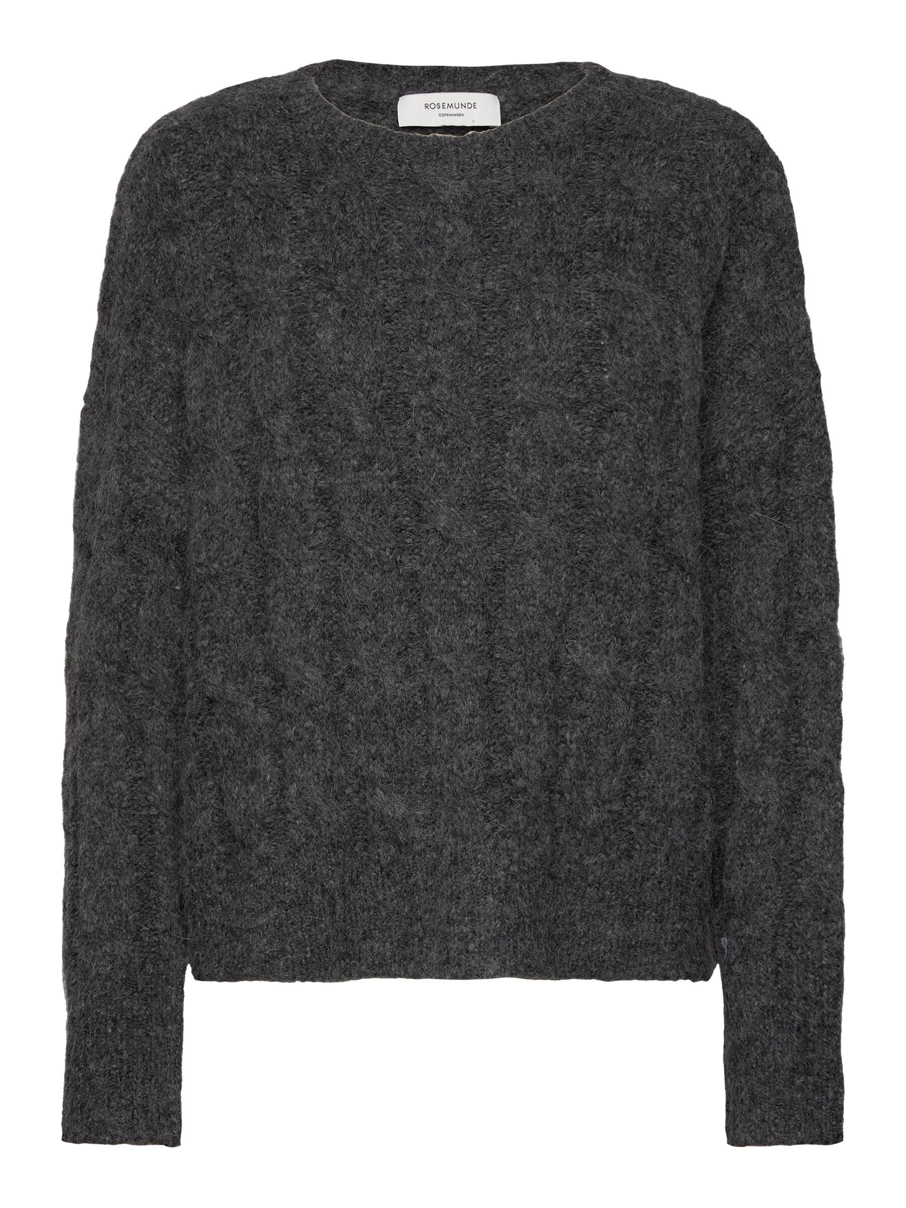 Rosemunde / RWTulip Wool Blend LS Oversize Cable Knit Pullover / medium grey melange