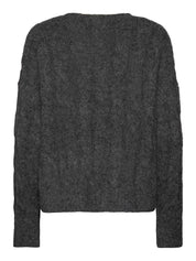 Rosemunde / RWTulip Wool Blend LS Oversize Cable Knit Pullover / medium grey melange