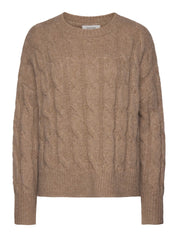 Rosemunde / RWTulip Wool Blend LS Oversize Cable Knit Pullover / silver mink melange
